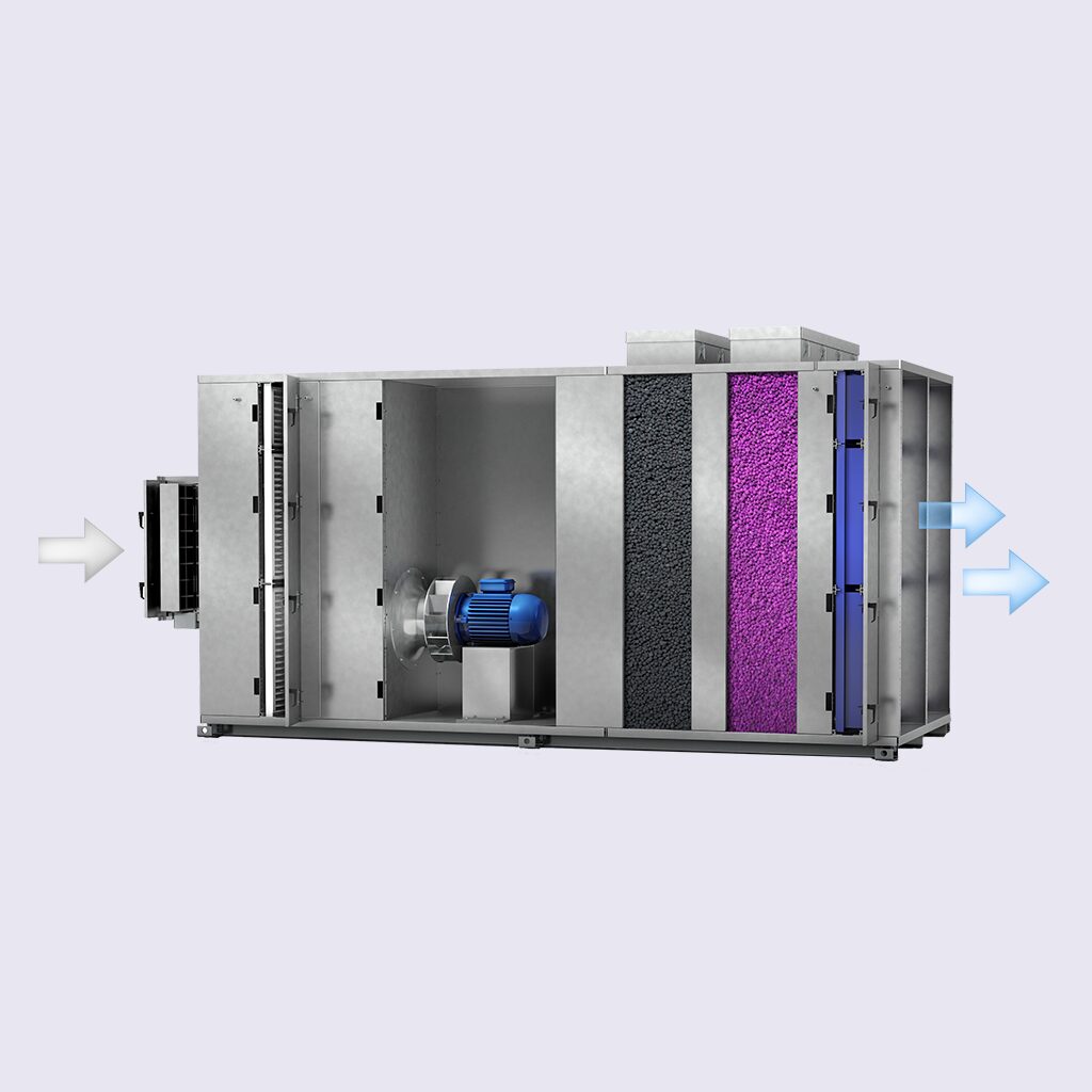 Ein Gasfilter geöffnet