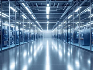 Moderne Industrieanlage zur Elektronikfertigung mit Montagelinien, Schaltkreisen und Korrosionsschutz-Beschichtungen