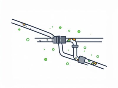 Firefly_Minimalistisches Vektor-Piktogramm- Leiterbahn von Kabeln mit grünen Korrosionsflecke 407962