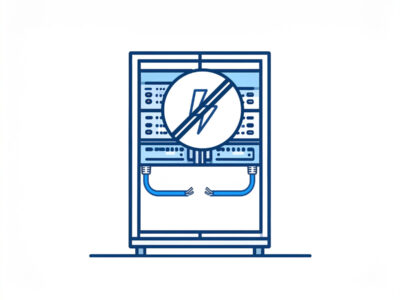 Symbol eines durchtrennten Kabels mit kleinen Funken